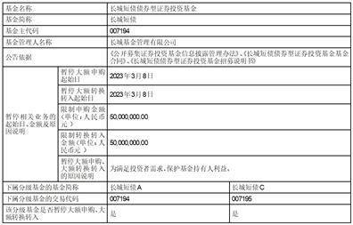 长城稳利纯债债券型证券投资基金 基金暂停大额申购、大额转换转入公告